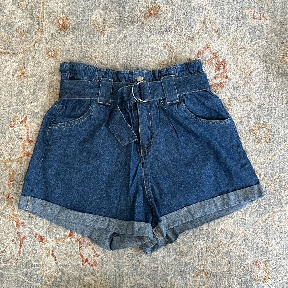 Cotton On Blue High-Waisted Denim Shorts